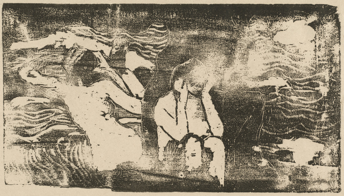 At the Black Rocks (Aux roches noires) by Paul Gauguin (French, 1848 - 1903), 16X12"(A3)Poster Print