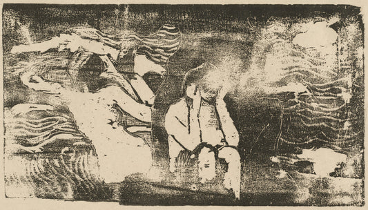 At the Black Rocks (Aux roches noires) by Paul Gauguin (French, 1848 - 1903), 16X12"(A3)Poster Print