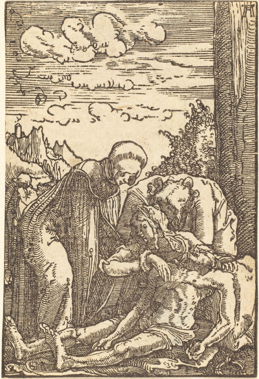 The Lamentation of Christ by Albrecht Altdorfer (German, 1480 or before - 1538), 16X12"(A3)Poster Print