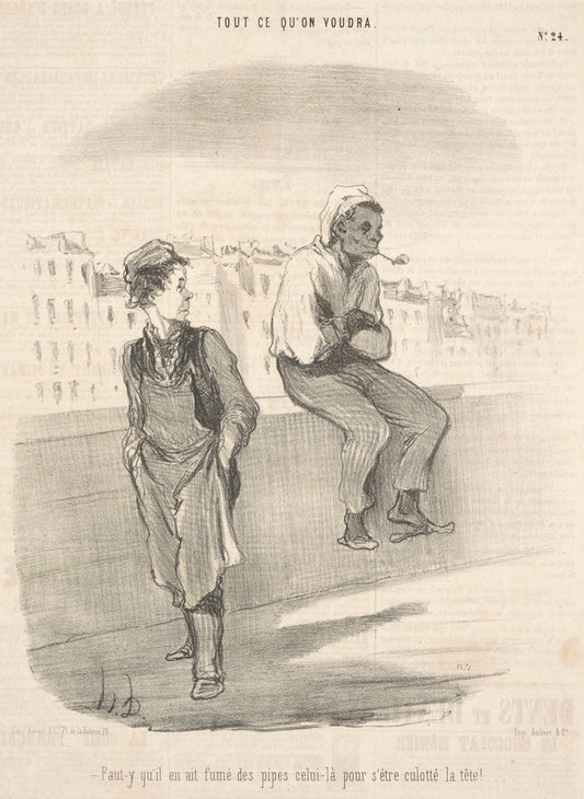 Faut-y qu'il en ait fume des pipes celui-la by Honoré Daumier (French, 1808 - 1879), 16X12"(A3)Poster Print