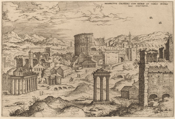 View of the Forum by Hieronymus Cock (Flemish, c. 1510 - 1570), 16X12"(A3)Poster Print