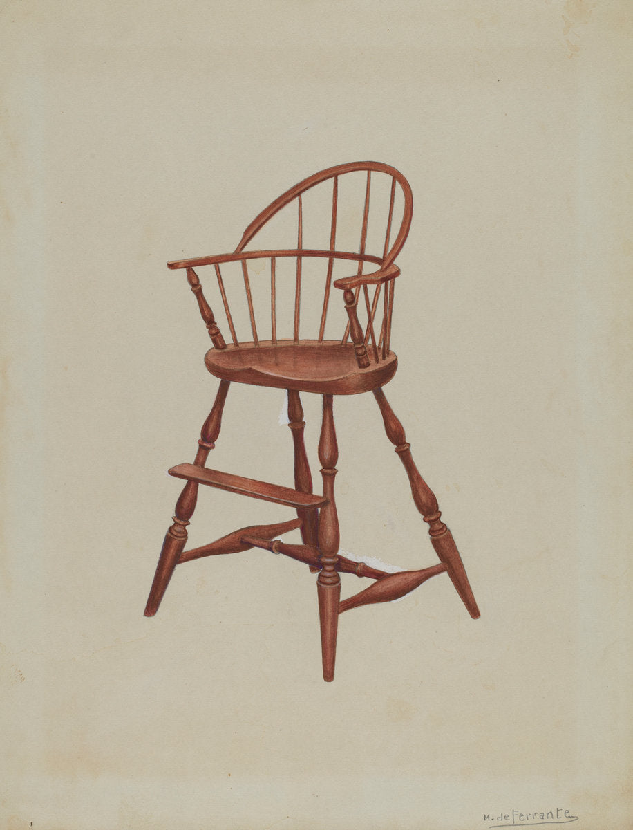 Infant's High Chair by Mario De Ferrante (American, active c. 1935), 16X12"(A3)Poster Print