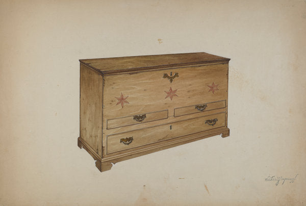 Chest with Drawers by Walter G. Capuozzo (American, active c. 1935), 16X12"(A3)Poster Print