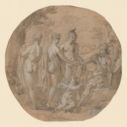 c. 1600 by South German 17th Century (The Judgment of Paris), 16X12"(A3)Poster Print