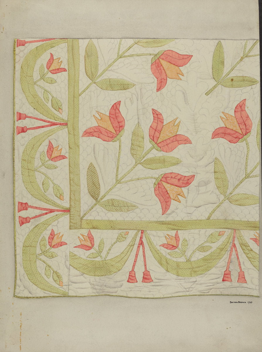 Quilt by Dayton Brown (American, active c. 1935), 16X12"(A3)Poster Print