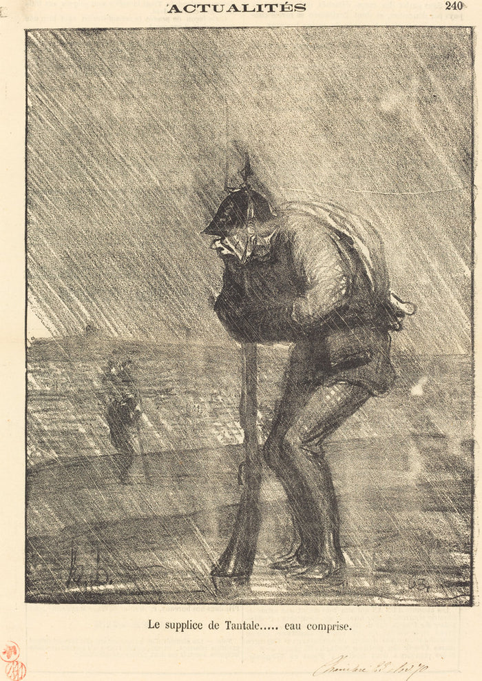 Le supplice de tantale... eau comprise by Honoré Daumier (French, 1808 - 1879), 16X12