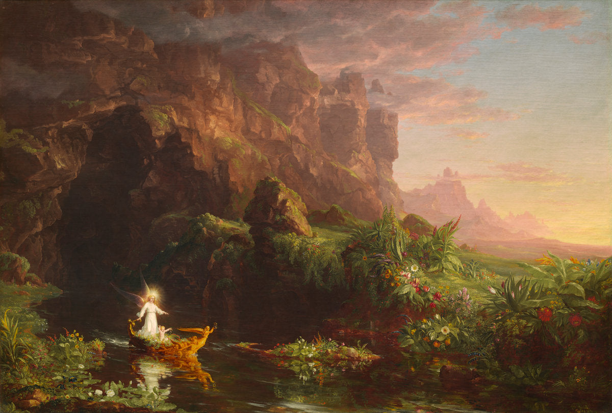 The Voyage of Life: Childhood by Thomas Cole (American, 1801 - 1848), 16X12"(A3)Poster Print