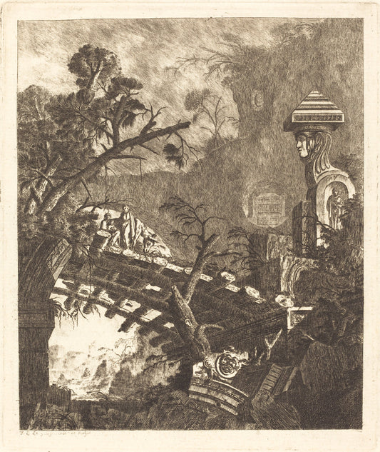 The Flight into Egypt by Jean-Laurent Legeay (French, c. 1710 - after 1788), 16X12"(A3)Poster Print
