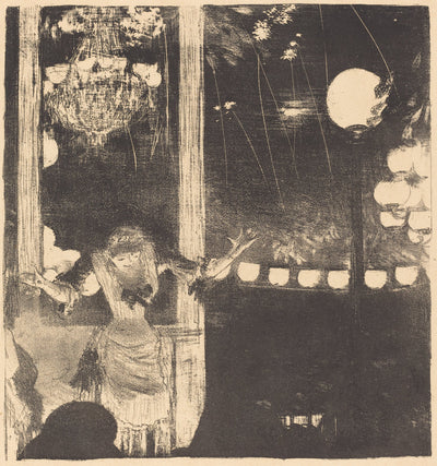 Mademoiselle Bécat at the Cafe des Ambassadeurs (Aux Ambassadeurs: Mlle Bécat) by Edgar Degas (French, 1834 - 1917), 16X12"(A3)Poster Print