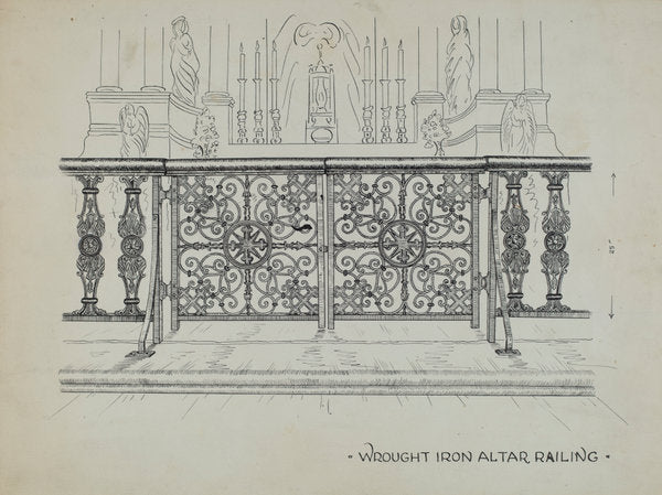 Altar Railing by Ray Price (American, active c. 1935), 16X12"(A3)Poster Print
