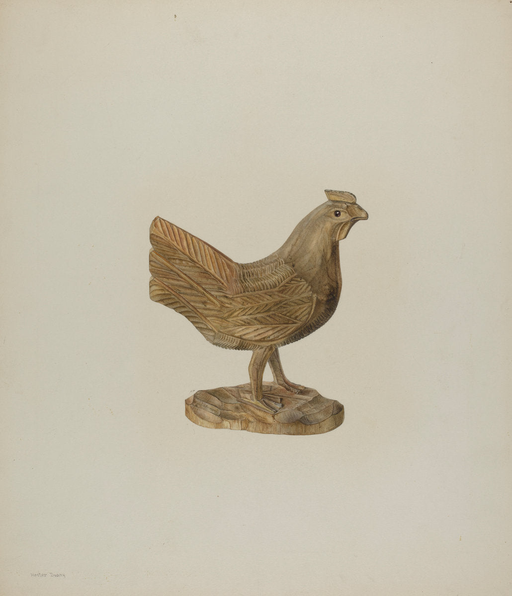 Pa. German Toy Hen by Hester Duany (American, 1891 - 1964), 16X12"(A3)Poster Print