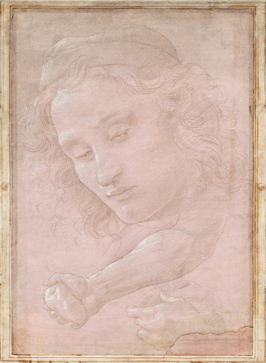 Head of a Youth Wearing a Cap; a Right Forearm with the Hand Clutching a Stone; and a Left Hand Holding a Drapery by Sandro Botticelli (Florentine, 1446 - 1510), 16X12"(A3)Poster Print