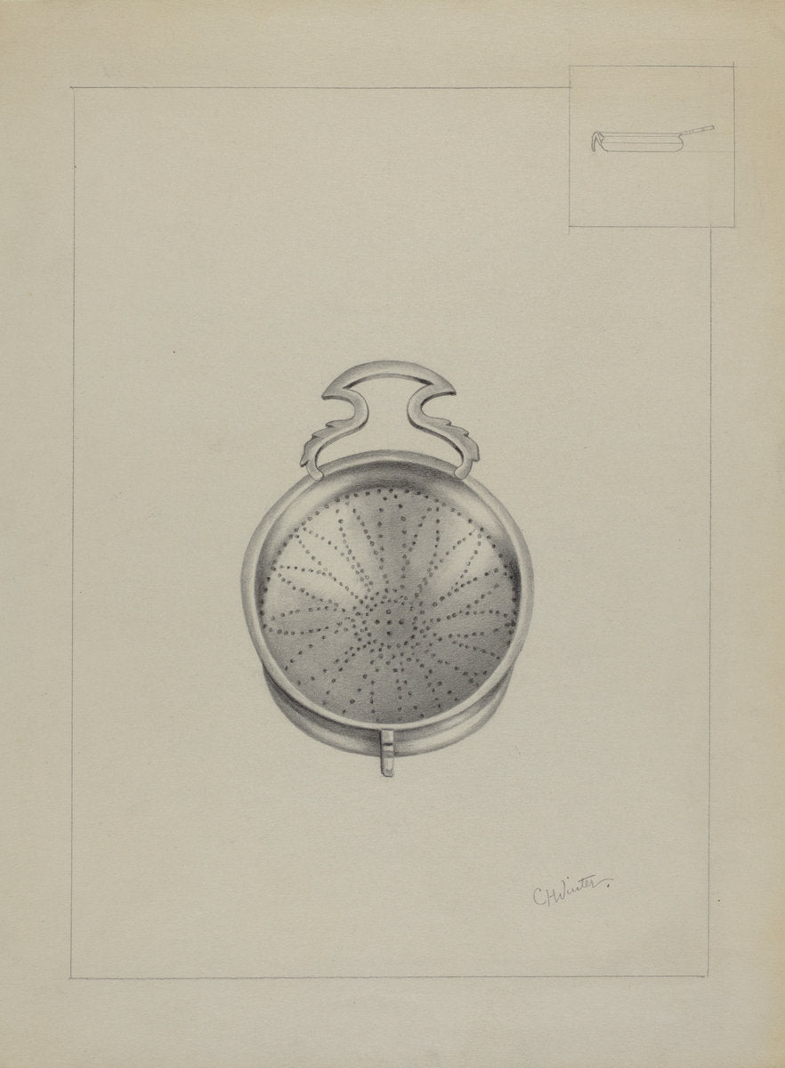 Silver Punch Strainer by Charlotte Winter (American, active c. 1935), 16X12"(A3)Poster Print