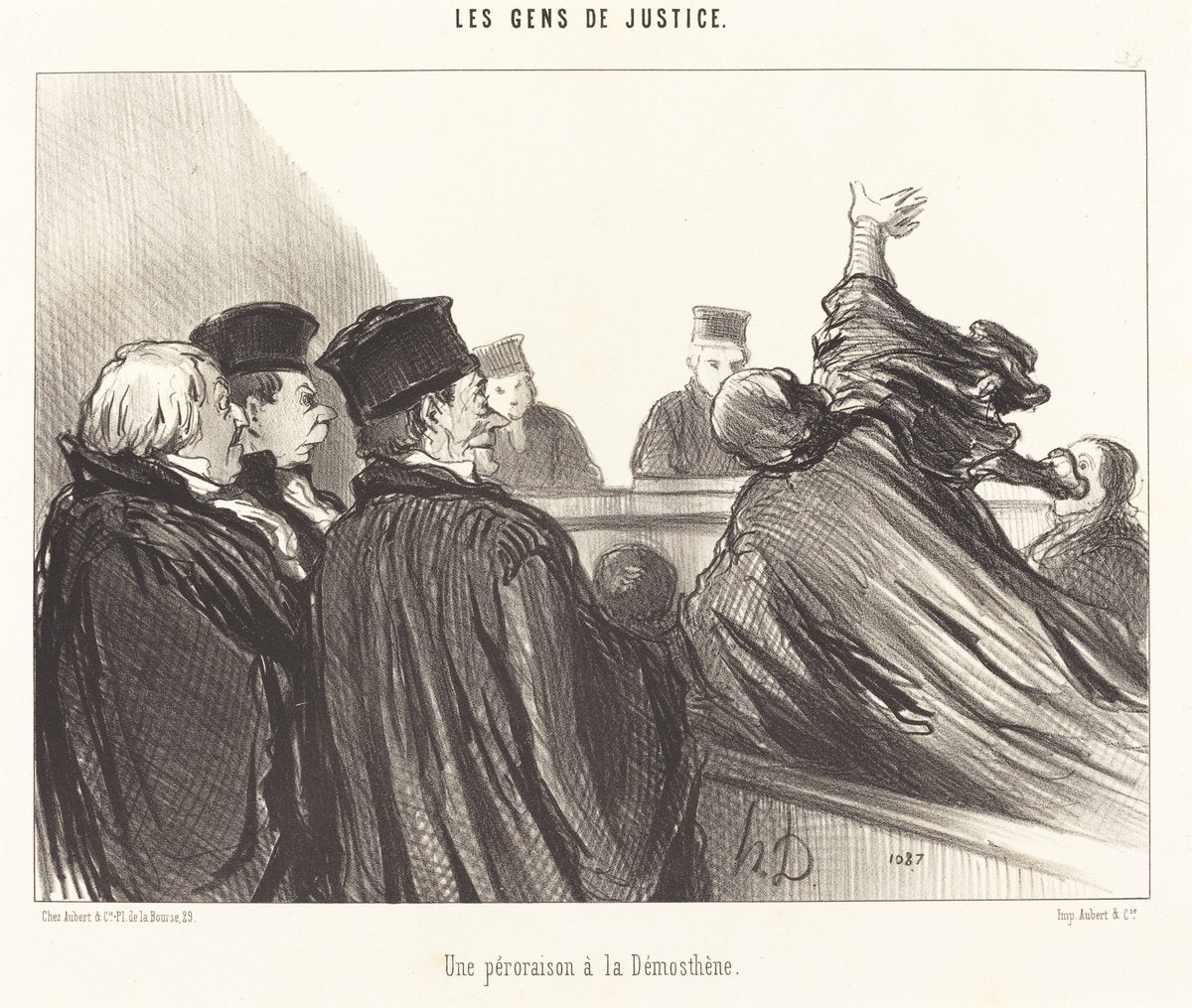 Une Péroraison a la Démosthène by Honoré Daumier (French, 1808 - 1879), 16X12"(A3)Poster Print