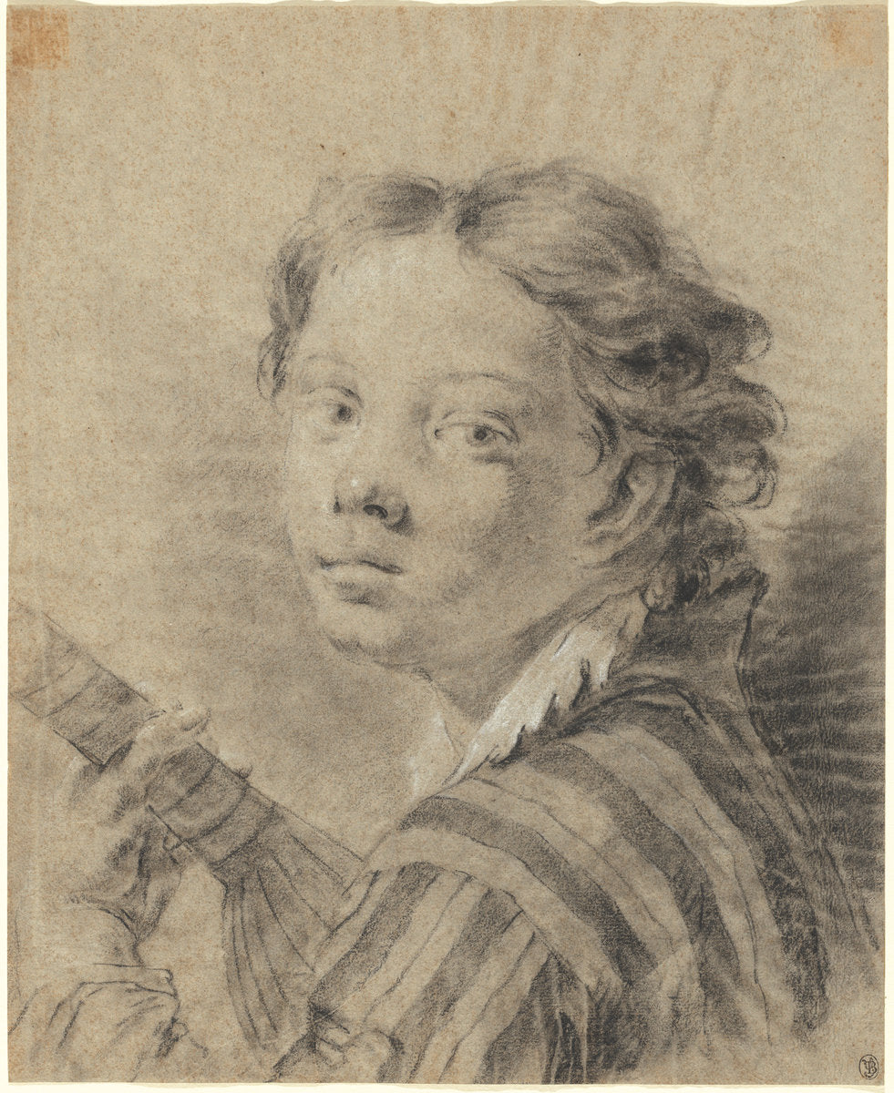 A Boy with a Lute by Giovanni Battista Piazzetta (Italian, 1683 - 1754), 16X12"(A3)Poster Print