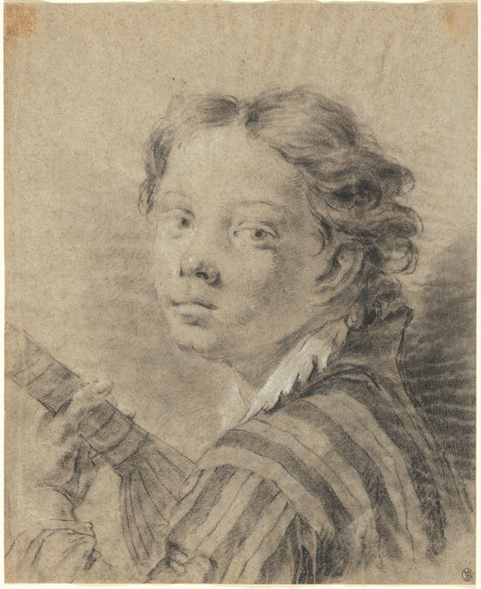 A Boy with a Lute by Giovanni Battista Piazzetta (Italian, 1683 - 1754), 16X12"(A3)Poster Print
