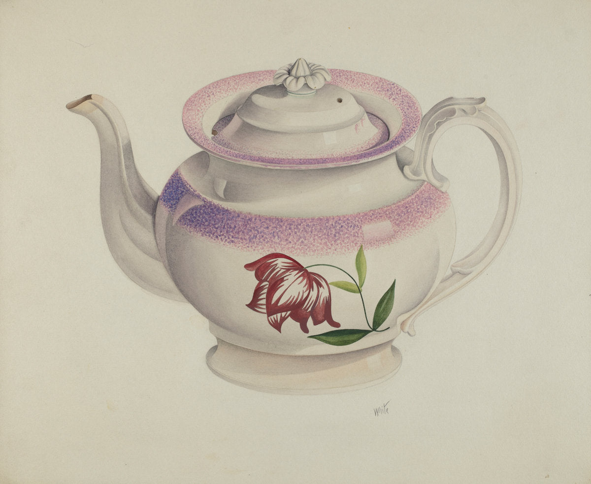 Teapot by Edward White (American, active c. 1935), 16X12"(A3)Poster Print