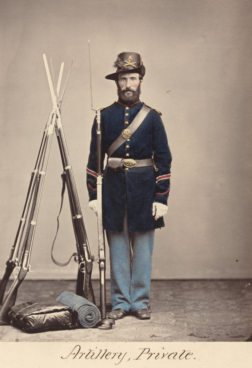 Artillery, Private by O.H. Willard's Galleries (American, 1828 - 1875), 16X12"(A3)Poster Print