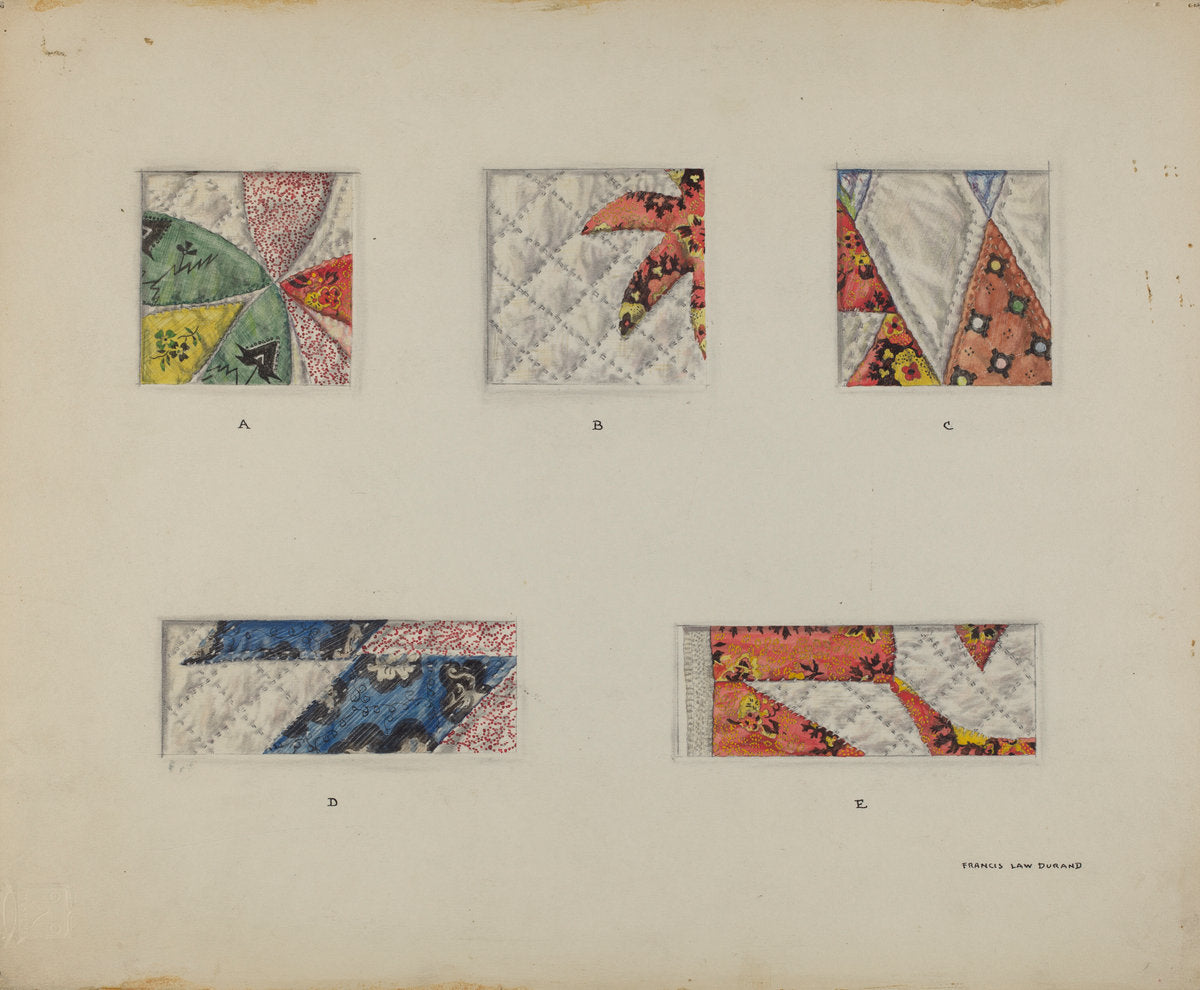 Woven Quilt Details by Francis Law Durand (American, active c. 1935), 16X12"(A3)Poster Print