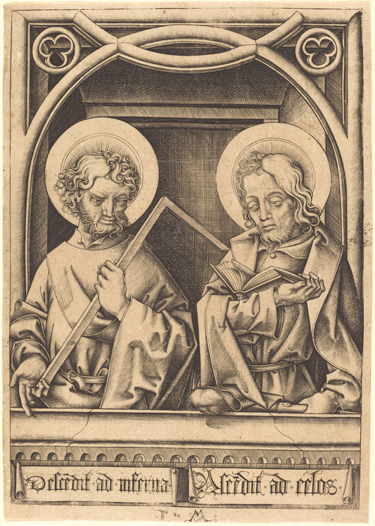Saints Thomas and James the Less by Israhel van Meckenem (German, c. 1445 - 1503), 16X12"(A3)Poster Print