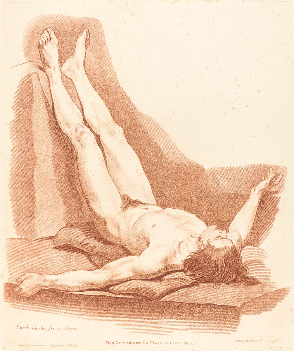 Academy by Gilles Demarteau, the Elder after Carle Van Loo (French, 1722 - 1776), 16X12"(A3)Poster Print