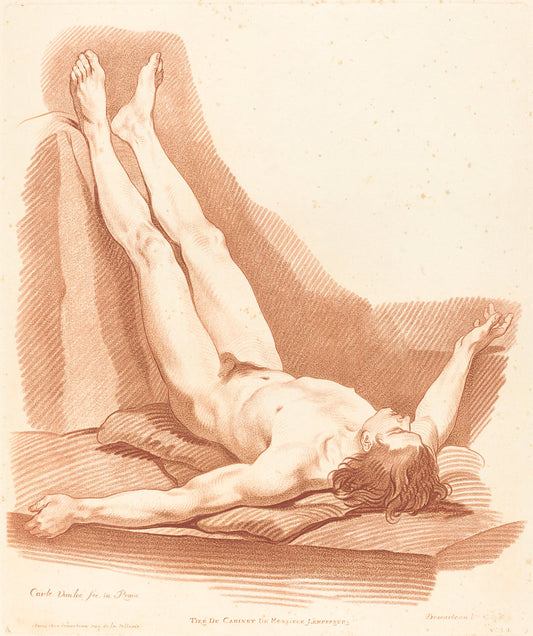 Academy by Gilles Demarteau, the Elder after Carle Van Loo (French, 1722 - 1776), 16X12"(A3)Poster Print