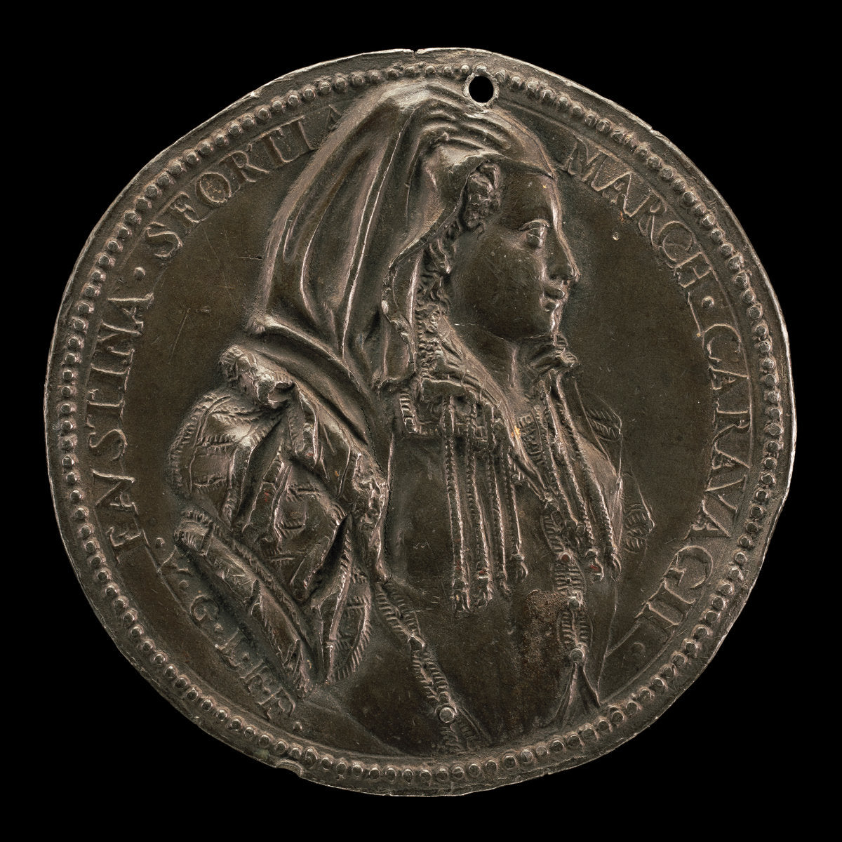 Faustina Sforza, born c. 1532, Marchioness of Caravaggio 1546 by Probably Vincenzo di Giovanni Lupicini (Florentine, active c. 1576 - 1610), 16X12"(A3)Poster Print