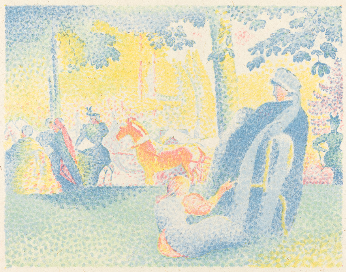 Les Champs-Elysées by Henri Edmond Cross (French, 1856 - 1910), 16X12"(A3)Poster Print