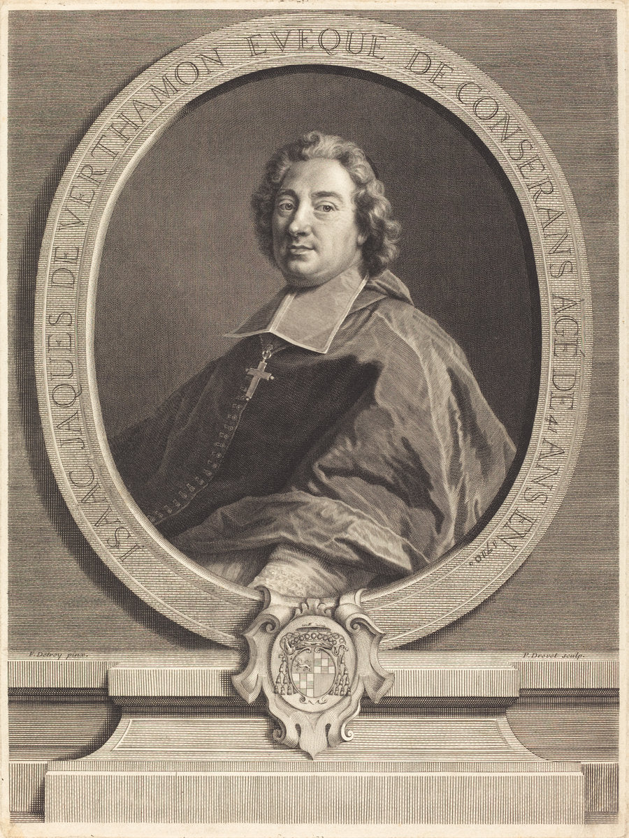 Isaac-Jacques de Verthamon by Pierre-Imbert Drevet after François de Troy (French, 1697 - 1739), 16X12"(A3)Poster Print