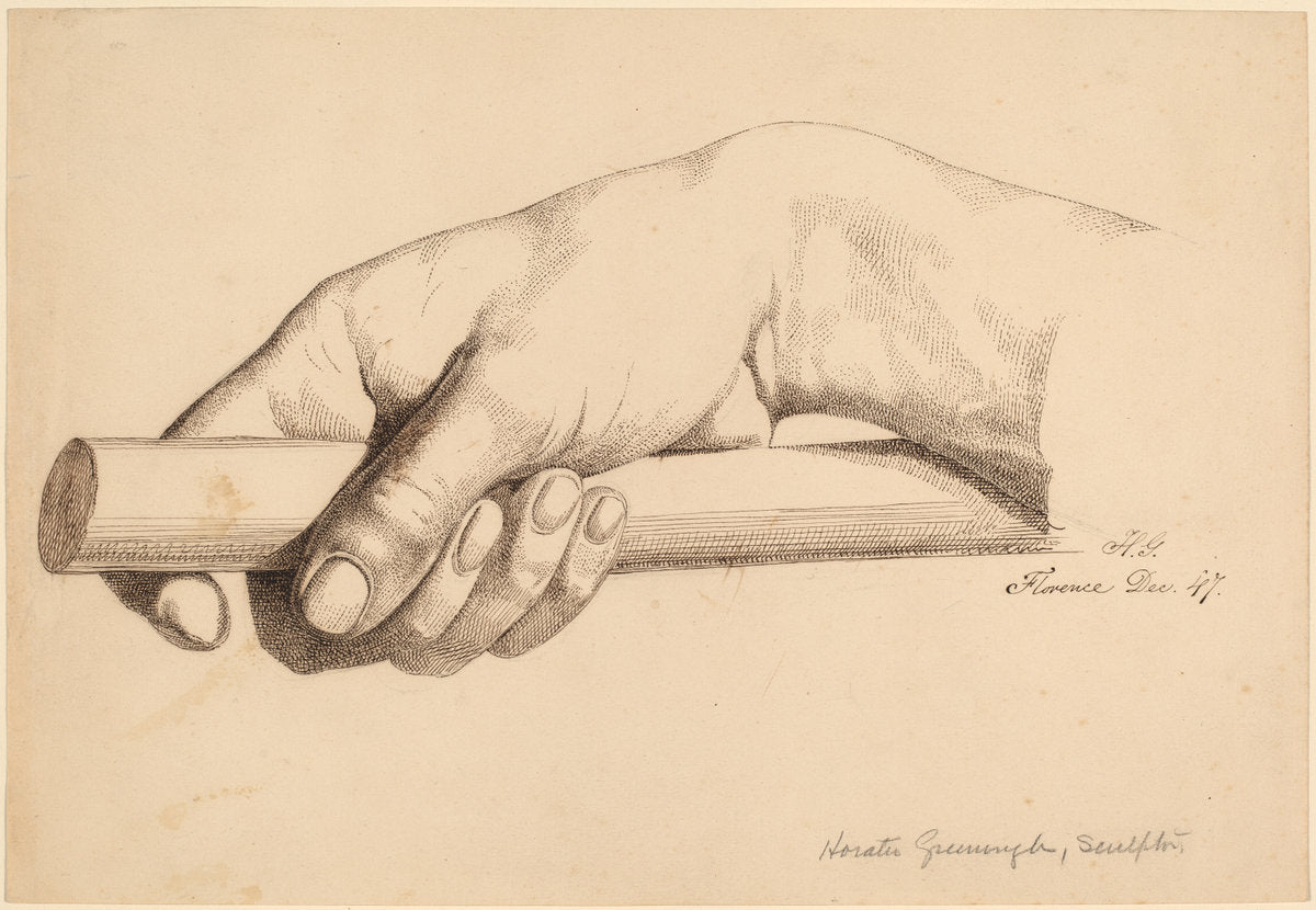 Right Hand Holding Short Rod by Horatio Greenough (American, 1805 - 1852), 16X12"(A3)Poster Print