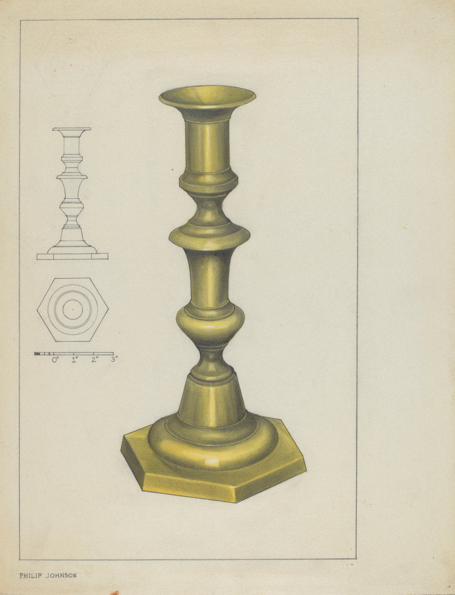 Candlestick by Philip Johnson (American, active c. 1935), 16X12"(A3)Poster Print