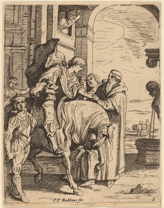 The Prodigal Son Bids Farewell to His Father by Theodoor van Thulden after Sir Peter Paul Rubens (Flemish, 1606 - 1669), 16X12"(A3)Poster Print