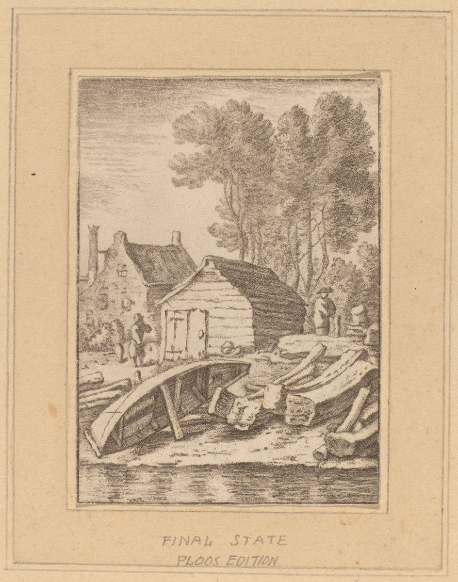Shipyard by Cornelis Ploos van Amstel after Herman Saftleven (Dutch, 1726 - 1798), 16X12"(A3)Poster Print