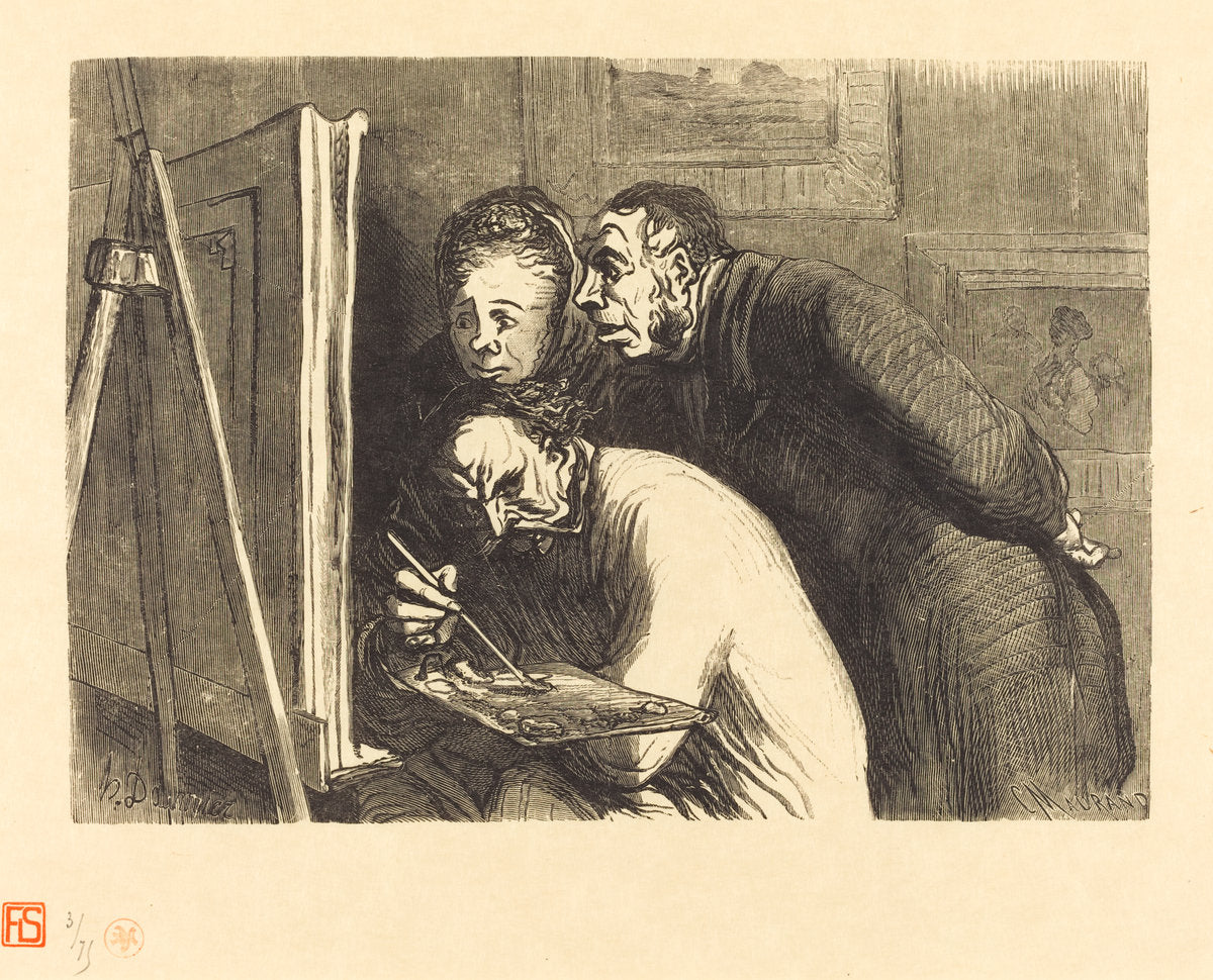 Peintres et bourgeois by Charles Maurand after Honoré Daumier (French, active 1863/1881), 16X12"(A3)Poster Print