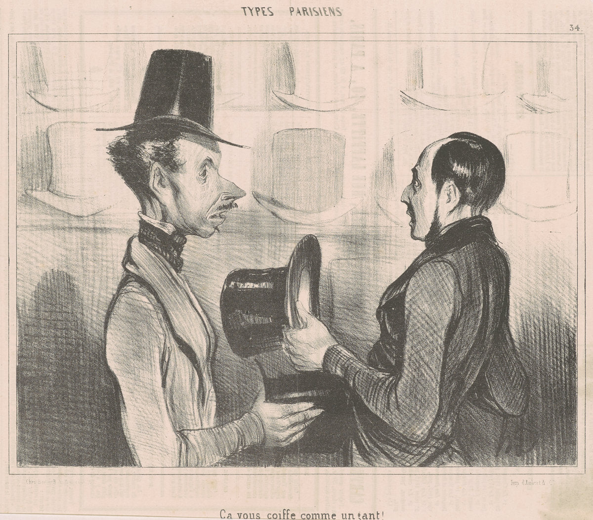 Ca vous coiffe comme un gant! by Honoré Daumier (French, 1808 - 1879), 16X12"(A3)Poster Print