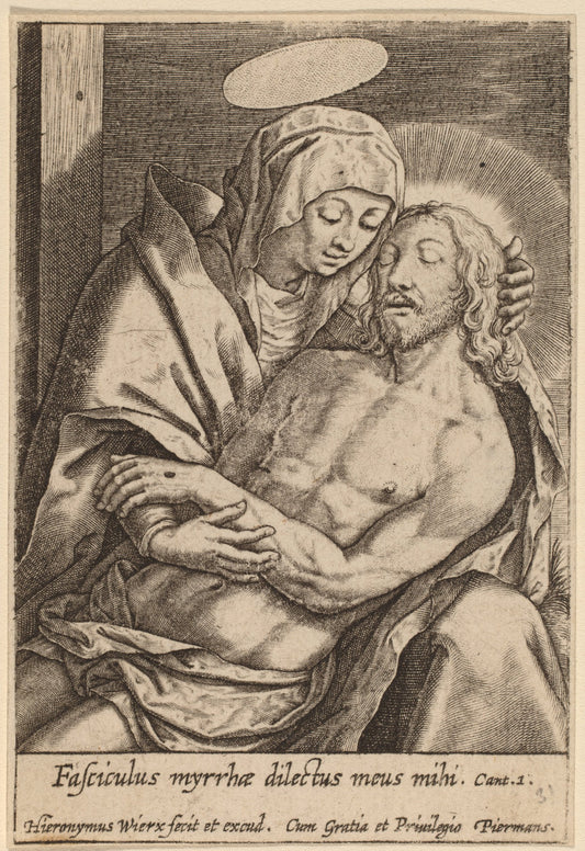 Fasciculus myrrhae dilectus meus mihi by Hieronymus Wierix (Flemish, c. 1553 - 1619), 16X12"(A3)Poster Print