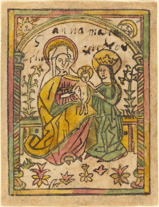 1470/1500 by German 15th Century (Saint Anne with the Madonna and Child), 16X12"(A3)Poster Print