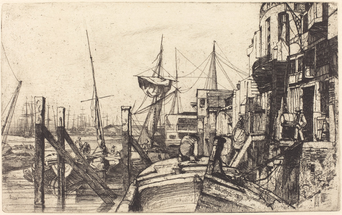 Limehouse by James McNeill Whistler (American, 1834 - 1903), 16X12"(A3)Poster Print