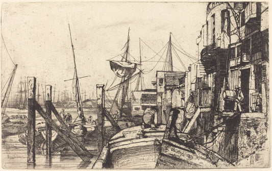 Limehouse by James McNeill Whistler (American, 1834 - 1903), 16X12"(A3)Poster Print
