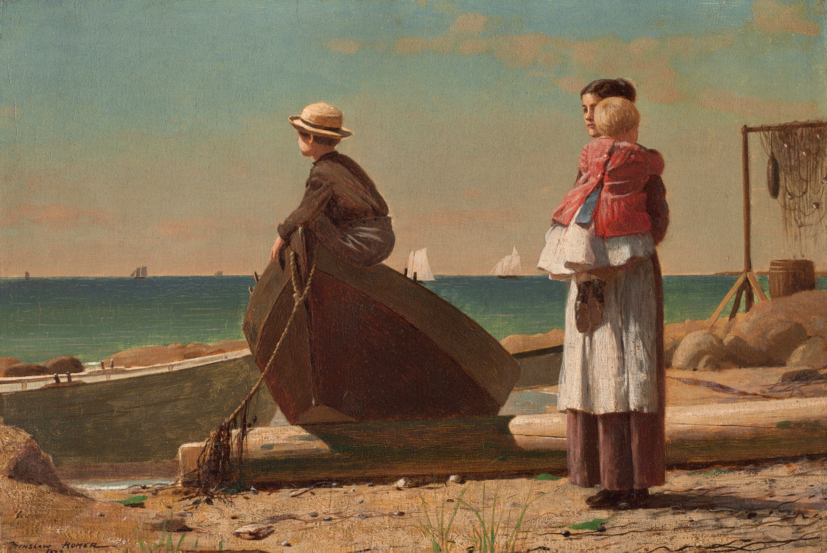 Dad's Coming! by Winslow Homer (American, 1836 - 1910), 16X12"(A3)Poster Print