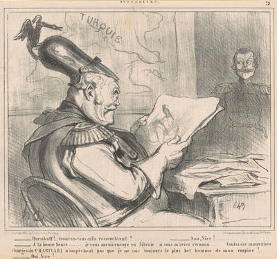 -Ouriskoff!..trouvez-vous cela ressemblant? from Actualities by Honoré Daumier (French, 1808 - 1879), 16X12"(A3)Poster Print