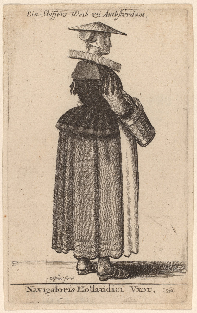 Navigatoris Hollandici Vxor by Wenceslaus Hollar (Bohemian, 1607 - 1677), 16X12"(A3)Poster Print