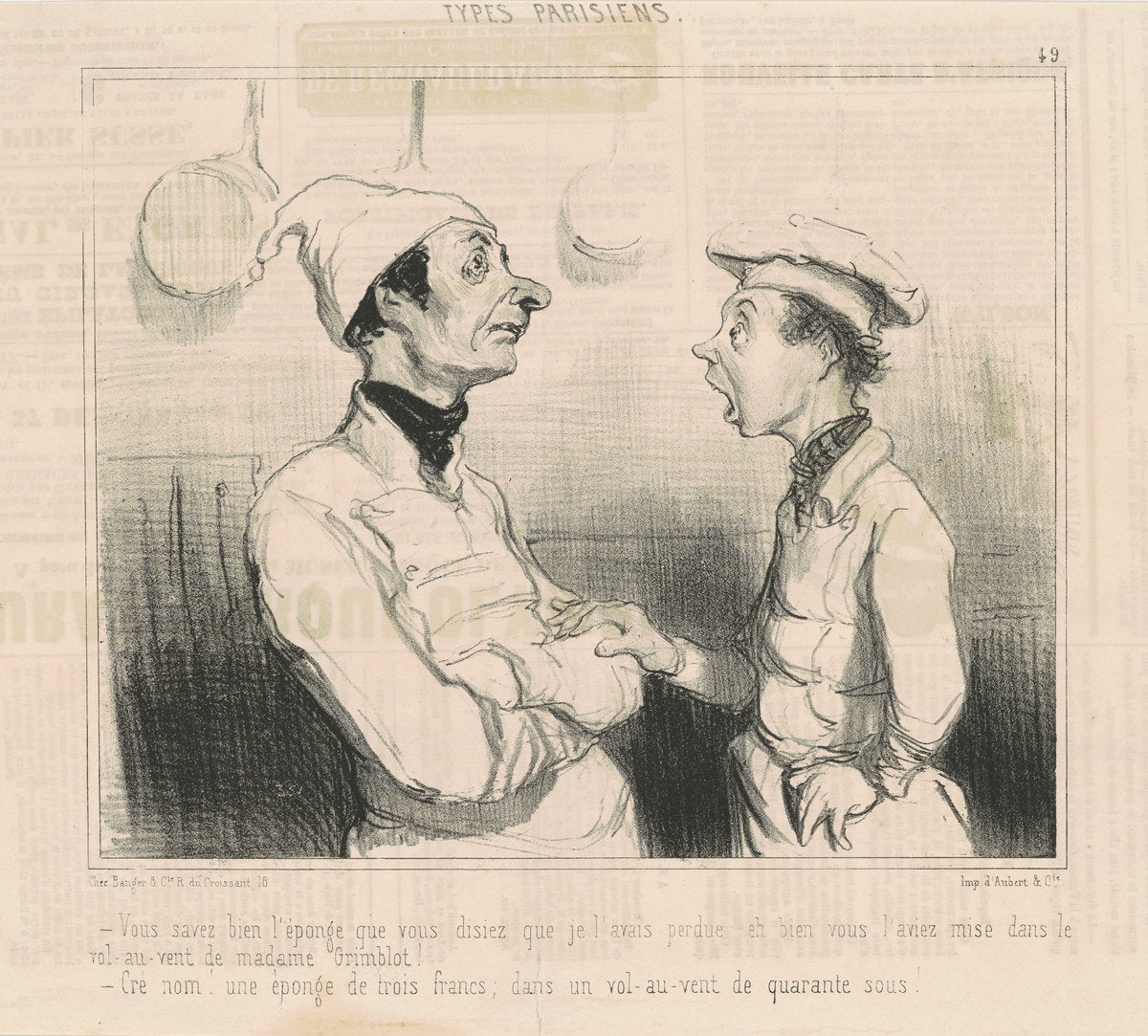 Vous savez bien l'éponge que vous disiez... by Honoré Daumier (French, 1808 - 1879), 16X12"(A3)Poster Print