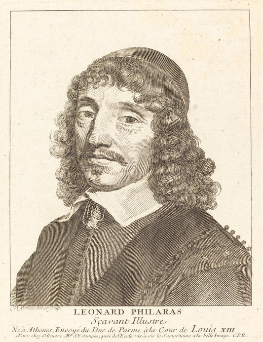 Leonardos Philaras by Claude Mellan (French, 1598 - 1688), 16X12"(A3)Poster Print