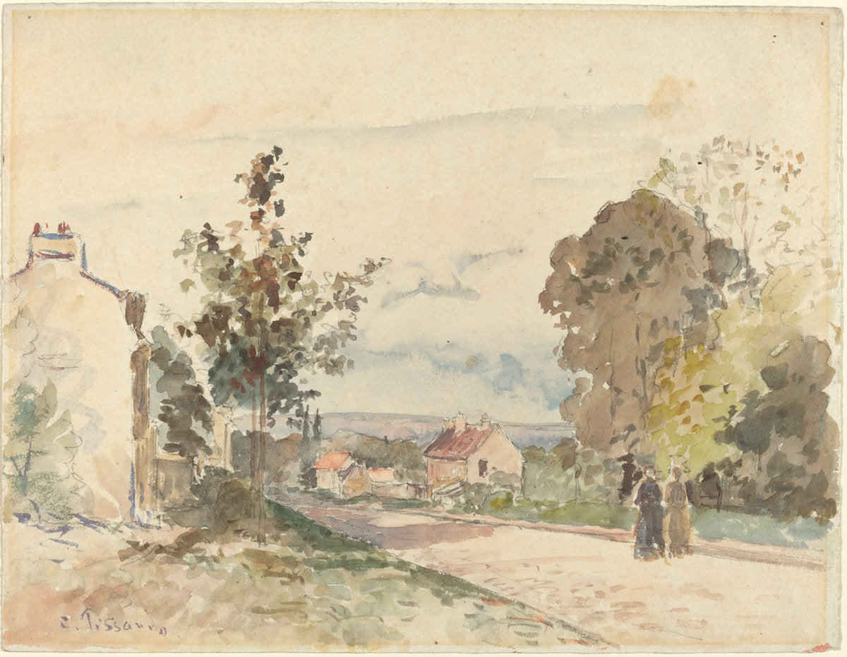 The Road from Versailles to Louveciennes by Camille Pissarro (French, 1830 - 1903), 16X12"(A3)Poster Print