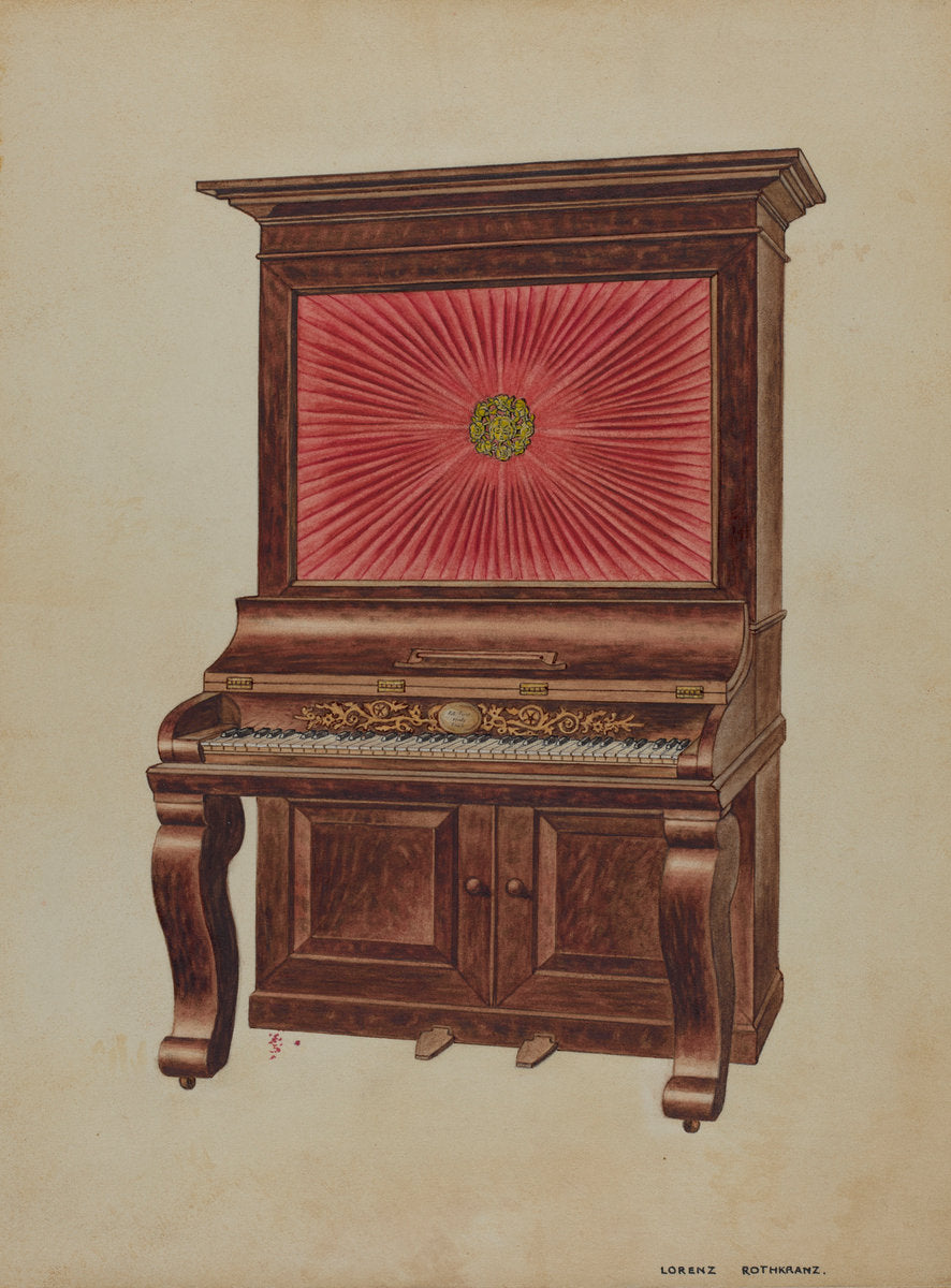 Piano by Lorenz Rothkranz (American, active c. 1935), 16X12"(A3)Poster Print