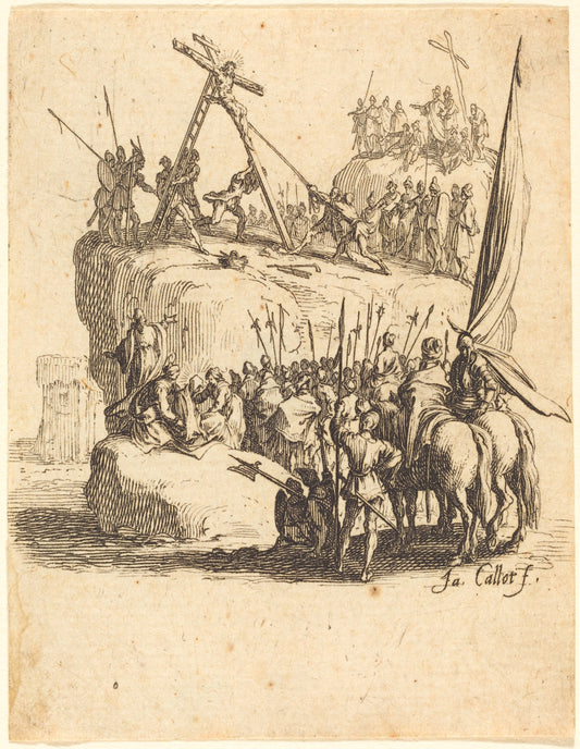 Raising of the Cross by Jacques Callot (French, 1592 - 1635), 16X12"(A3)Poster Print