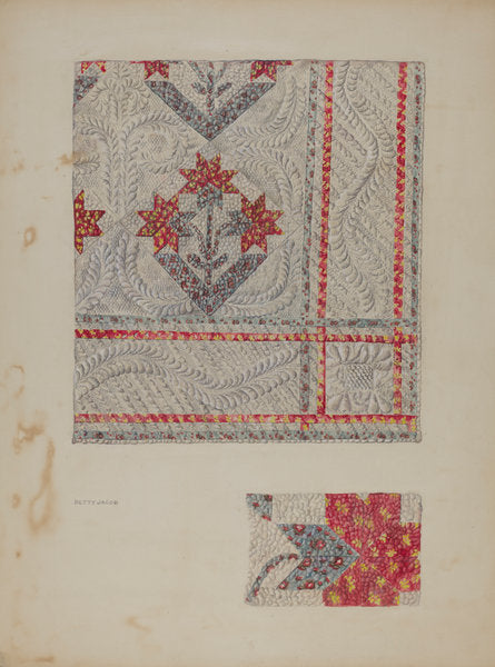 Quilt by Betty Jacob (American, active c. 1935), 16X12"(A3)Poster Print