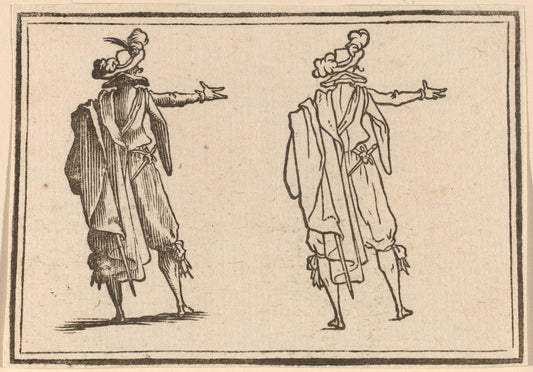 Man Seen from Behind with His Right Arm Extended by Edouard Eckman after Jacques Callot (Flemish, born c. 1600), 16X12"(A3)Poster Print