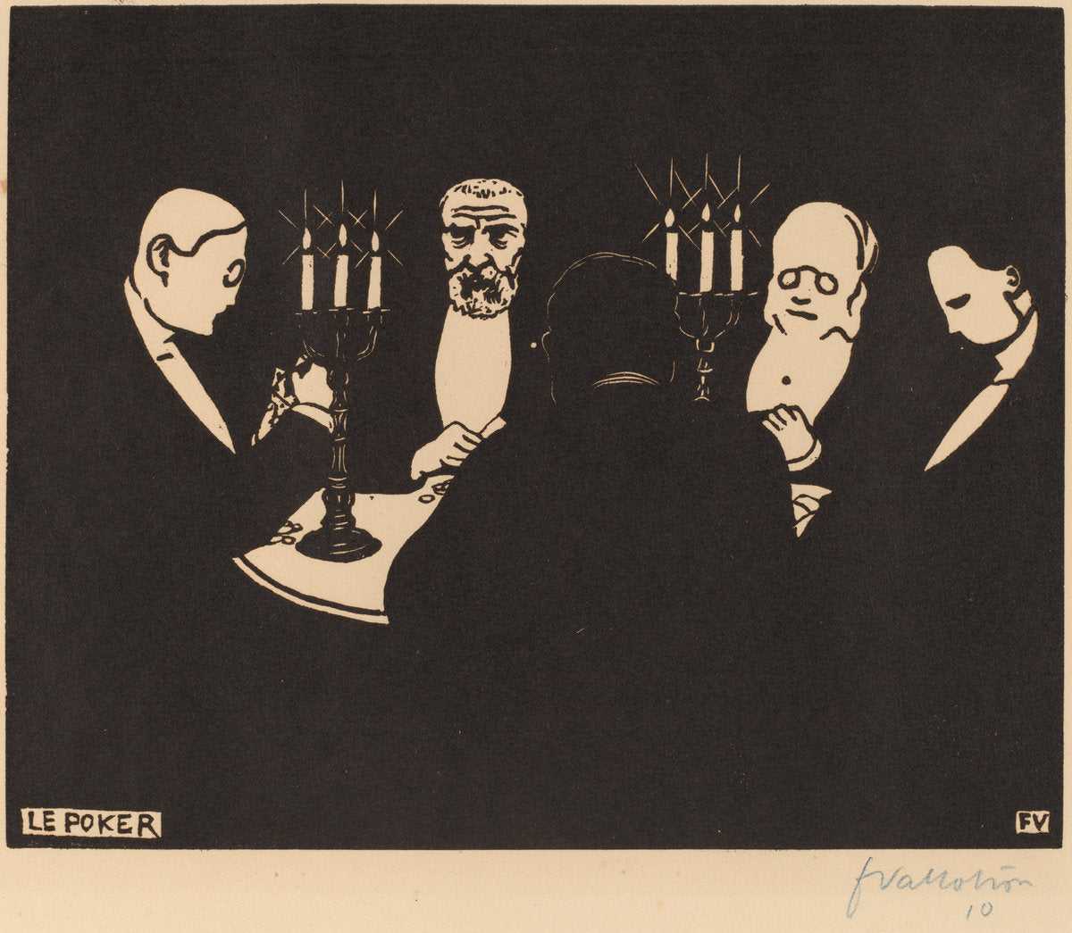 Le Poker (Poker) by Félix Vallotton (Swiss, 1865 - 1925), 16X12"(A3)Poster Print